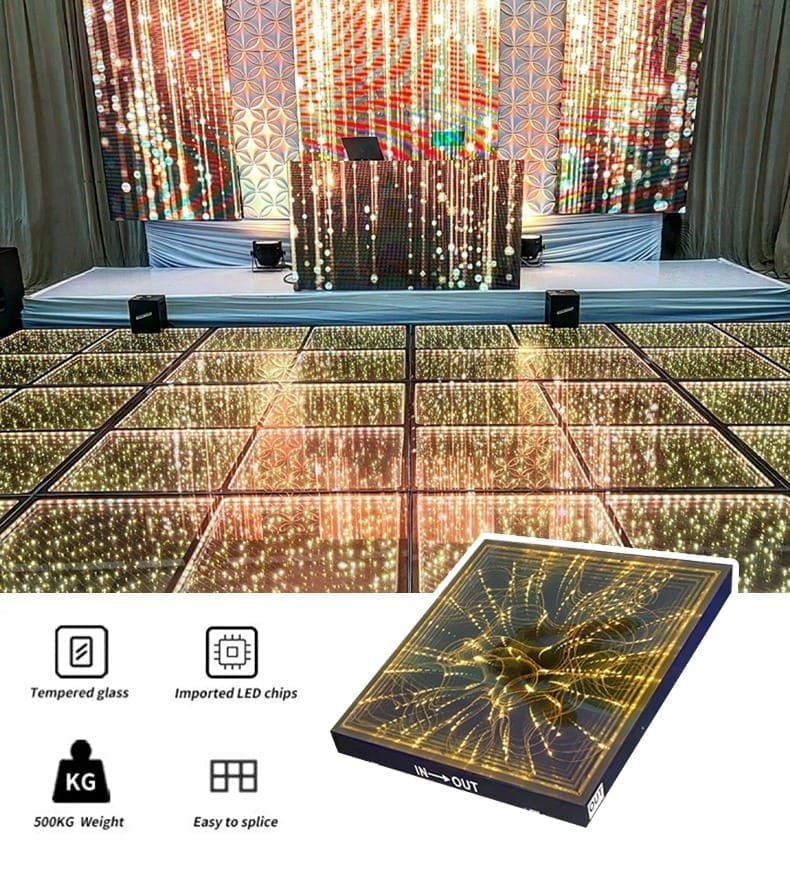 The award ceremony used starlit LED dance floor to show the visual effect of the starry sky